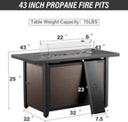 Patio Furniture Set With 50000 BTU Fire Pit Table Red Cushions