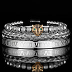 Leopard Head Set Mesh Pineapple Pearl Roman Bracelet Pi-Mart