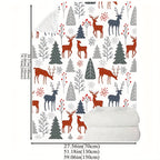 1pc Throw Blanket, Christmas Theme Deer Pattern Printed Blanket, Warm Cozy Soft Blanket For Couch Bed Sofa Car Office Camping Travelling, Gift Blanket Suitable For All Seasons Lootquake LLC
