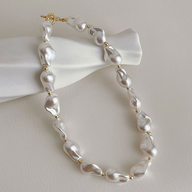 Baroque Pearl Buckle Necklace Pi-Mart