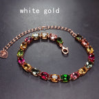 Natural Candy Color Tourmaline Bracelet Female Crystals Pi-Mart