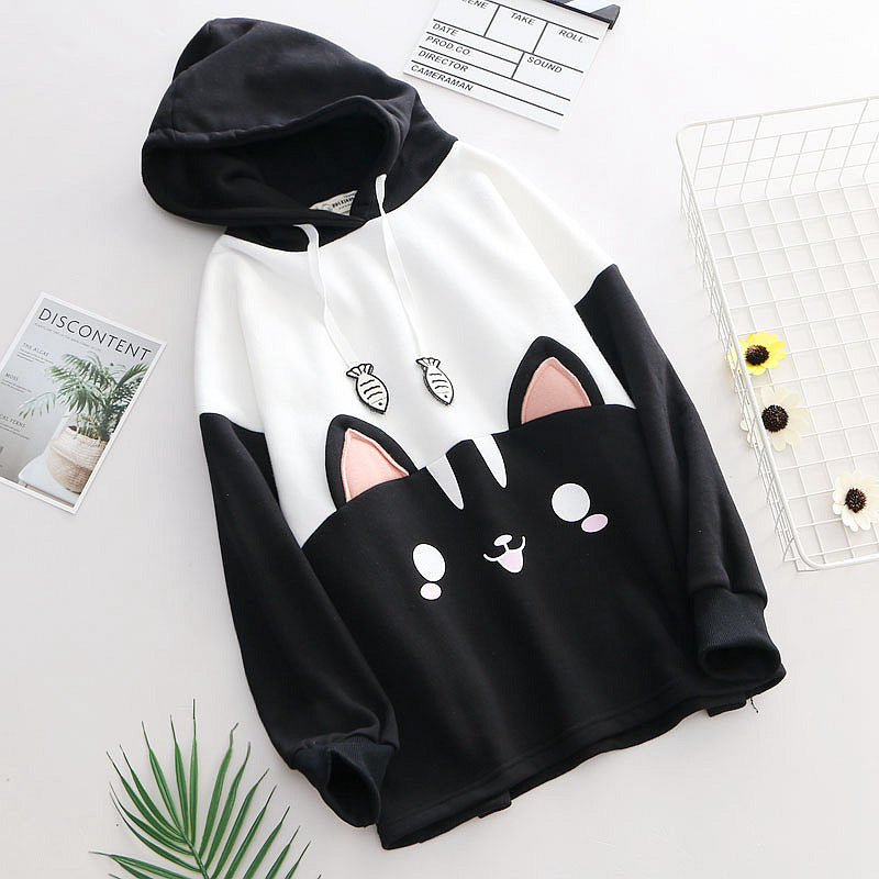 Women's loose student hoodie Pi-Mart