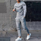 Round Neck Long Sleeve T-shirt Trousers Suit Men Lootquake LLC