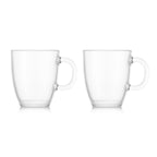 Bodum 2 pk Single Wall Bistro Mugs, Tempered Glass Clear