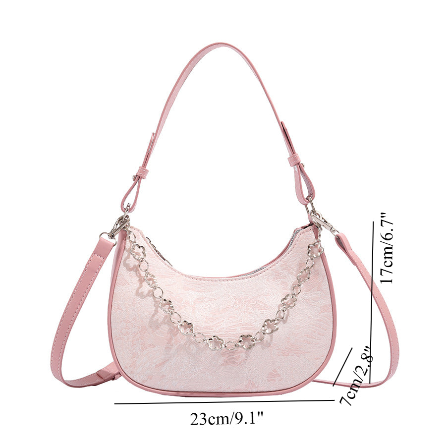Women hobo bag, armpit bag, autumn fashion design shoulder bag, crossbody small shoulder bag pink for girls - SJB-DIAMOND ELITES
