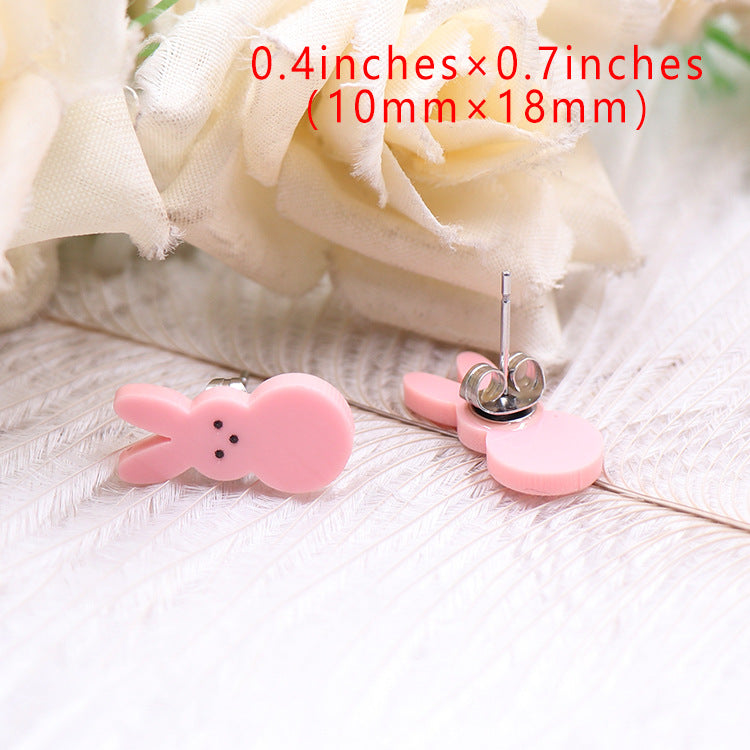 Women's Cute Fashion Rabbit Shape Easter Acrylic Earrings Pi-Mart