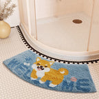 Absorbent Floor Mat Fan-shaped Carpet Shower Room Door Mat Bathroom Non-slip Pi-Mart
