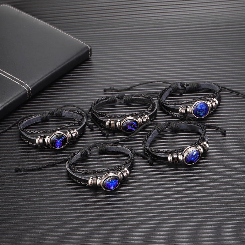 Zodiac Constellation Bracelet Braided Design Bracelet For Men Women Kids Pi-Mart