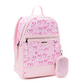 Madden NYC Juniors Dome 17' Laptop Backpack with Pouch, Pink Heart
