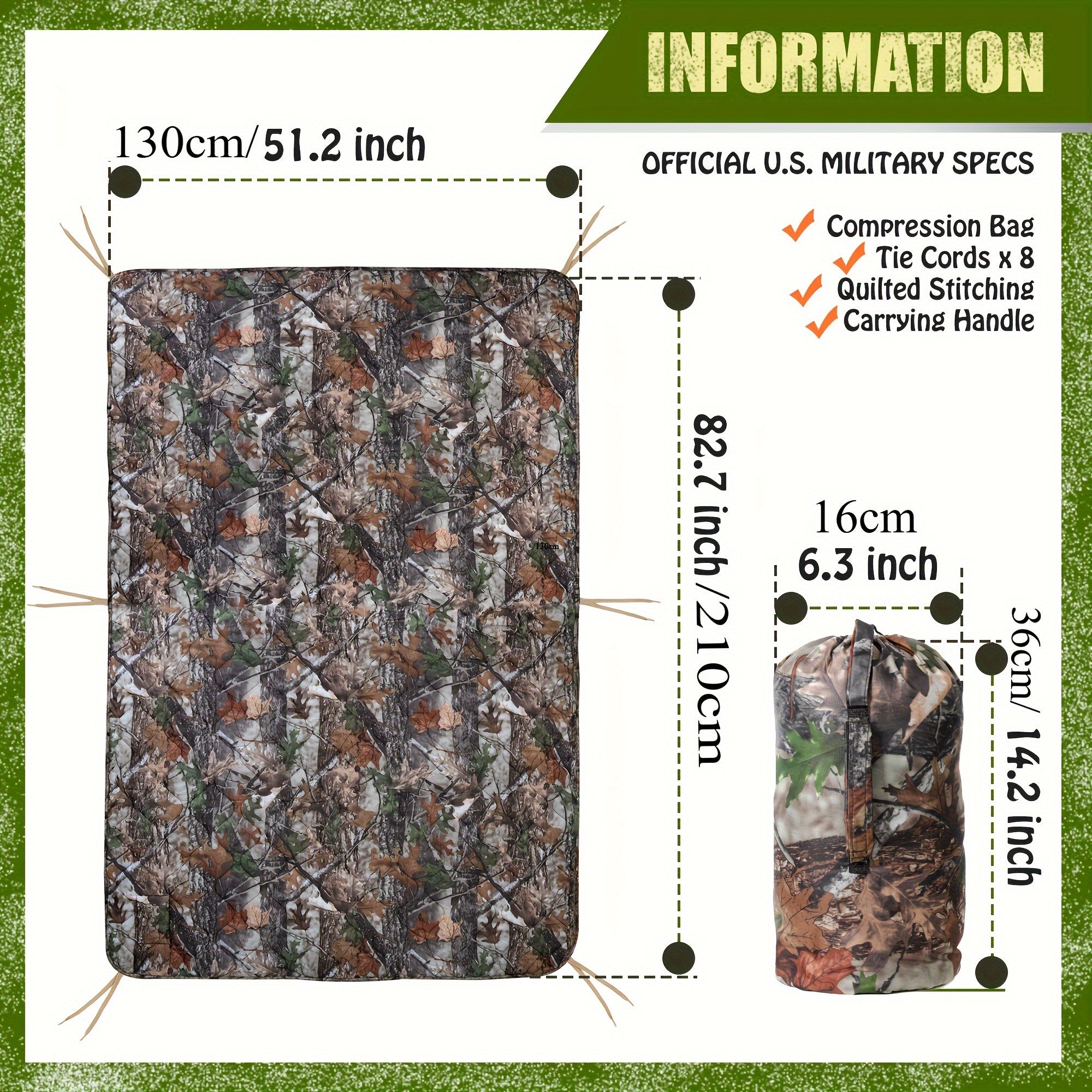 1pc Ultimate Thermal Woobie Blanket - Water-Resistant, Portable, Insulated, Lightweight, Compact, Durable, Easy-to-Carry, Survival Essential for Hiking, Camping, Outdoor Adventures - Includes Compression Carry Bag