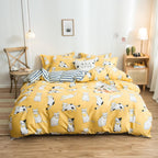 Cover Set Bed Cotton Quilt Bedsheet Bedding Duvet Fitted Pi-Mart