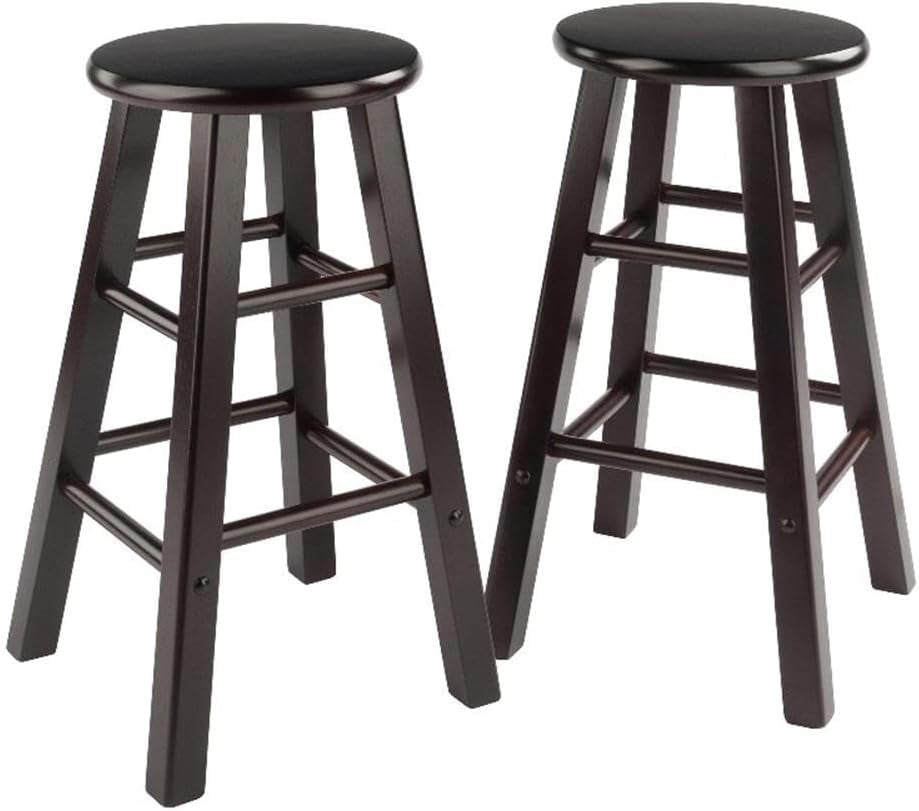 Element 2-Piece 24In Counter Stool Set, Espresso Finish, Solid Wood, Modern Design Lootquake LLC