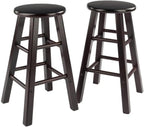 Element 2-Piece 24In Counter Stool Set, Espresso Finish, Solid Wood, Modern Design Lootquake LLC