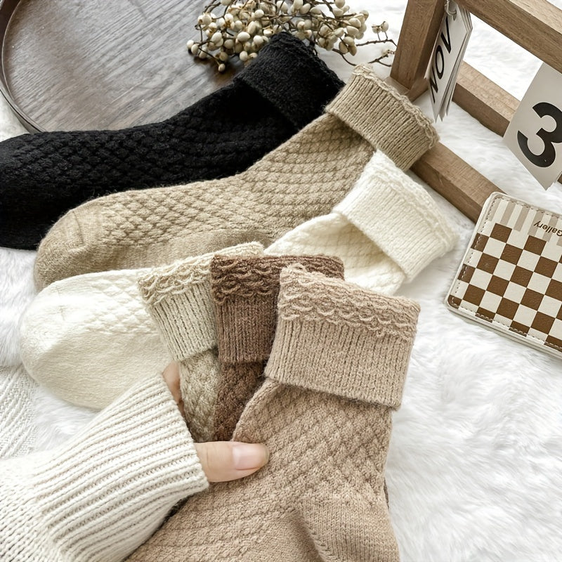 Women’s Plaid Fuzzy Socks - 6-Pair Value Pack | Comfortable, Stretchy, & Chic Mid-Tube Hosiery Lootquake LLC
