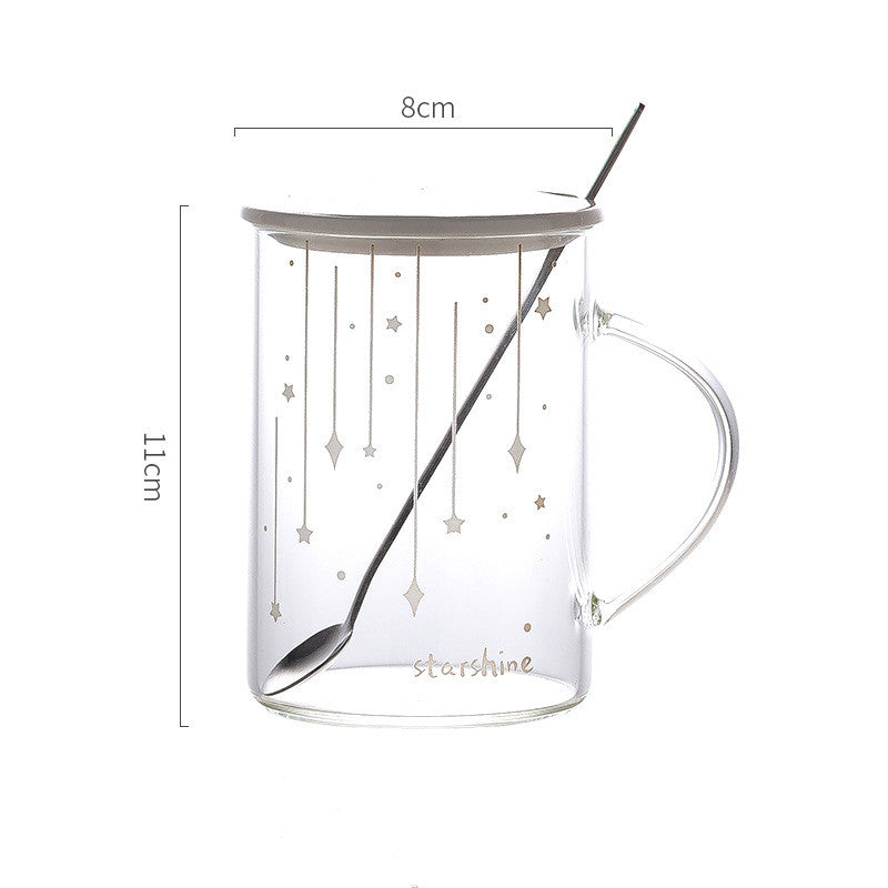 Luminous Heat-resistant Glass With Lid Spoon Pi-Mart