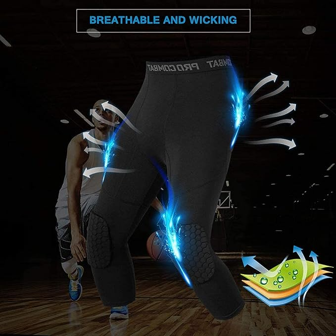 Men's Basketball Sports Tight Pants 3/4 Compression Workout Leggings - SJB-DIAMOND ELITES