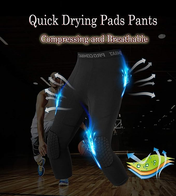 Men's Basketball Sports Tight Pants 3/4 Compression Workout Leggings - SJB-DIAMOND ELITES
