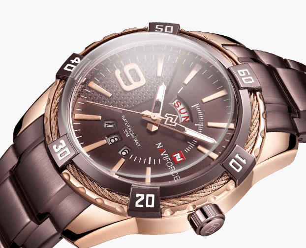 Men's  Luxury Stainless steal Waterproof Watch With Day And Date Display Unique Design Perfect Gift In Modern Metal Men  Wrist Watch Design - SJB-DIAMOND ELITES