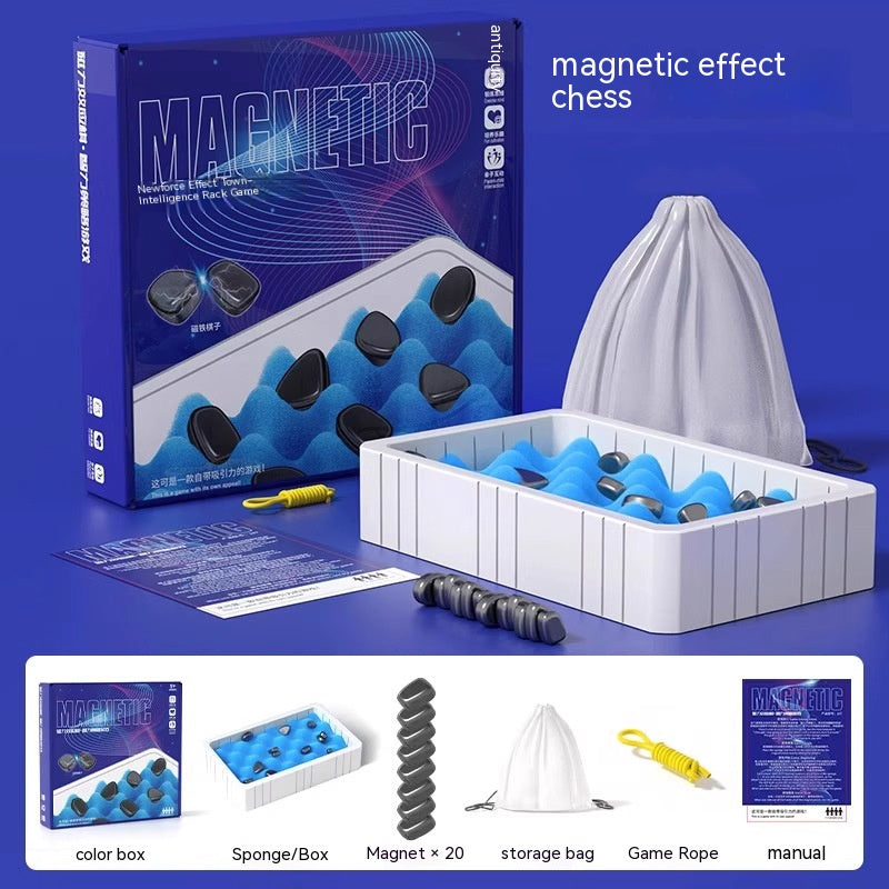 Magnetic Chess Board Game - Concentration Training with Sponge & Rope Accessories Pi-Mart