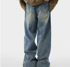 Men's Worn Looking Washed-out Loose Straight All-matching Jeans Lootquake LLC