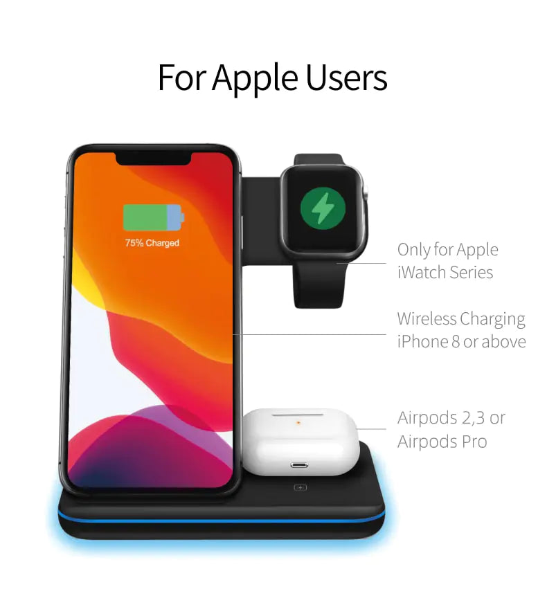 3 in 1 Wireless Charger 15W Pi-Mart