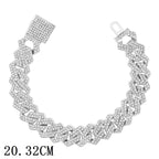 Luxury 12mm Iced Out Cuban Link Chain Bracelet Pi-Mart
