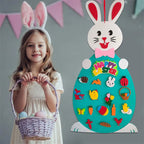Easter Kids DIY Felt Bunny Pendants Toy with Detachable Alphabet Easter Ornament Kids Easter Gift for Home Door Wall Decoration Pi-Mart