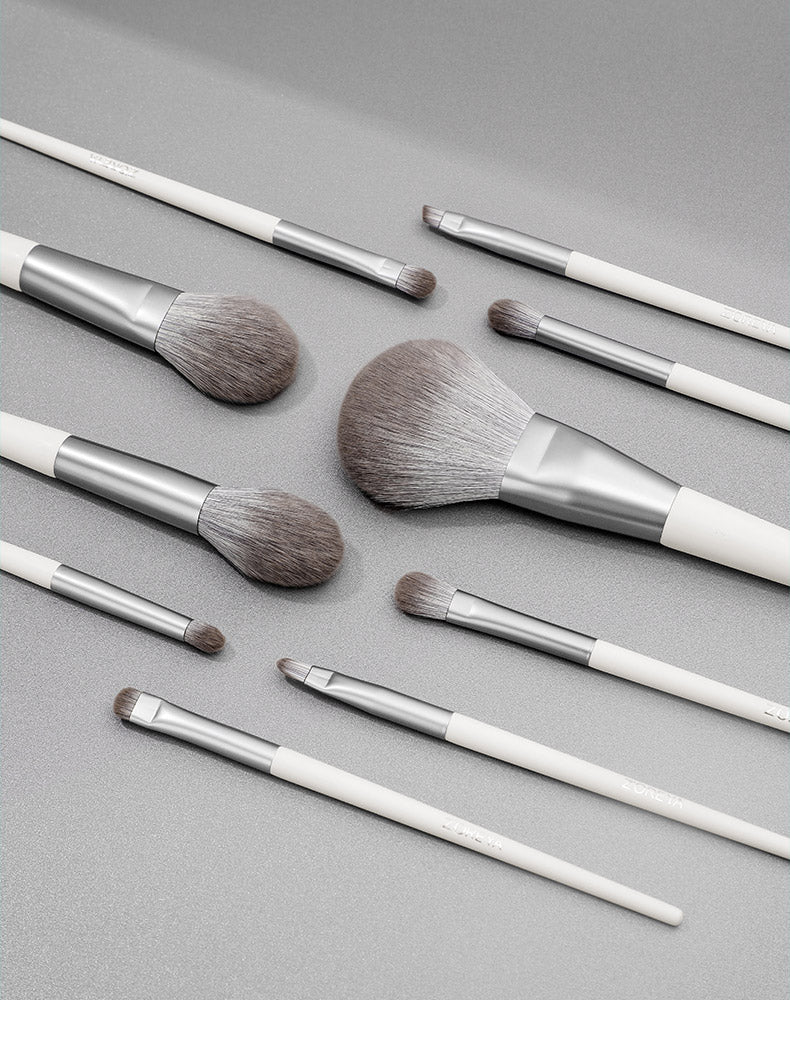 ZOREYA silver foxtail 10 makeup brushes Pi-Mart