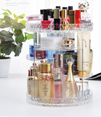 Rotating cosmetic storage box diamond pattern transparent makeup box skin care product display box Pi-Mart