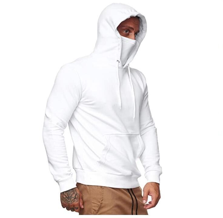 Men's Solid Color Plus Fleece Hoodie Sweatshirt Pi-Mart