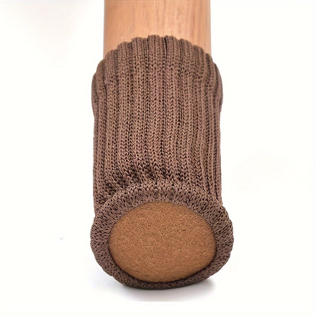 24pcs Cloth Table And Chair Leg Socks Woolen High Elastic Floor Protectors Non Slip Chair Leg Feet Socks Covers Furniture Caps Set, Fit Diameter From, Knitted Furniture Pads Lootquake LLC