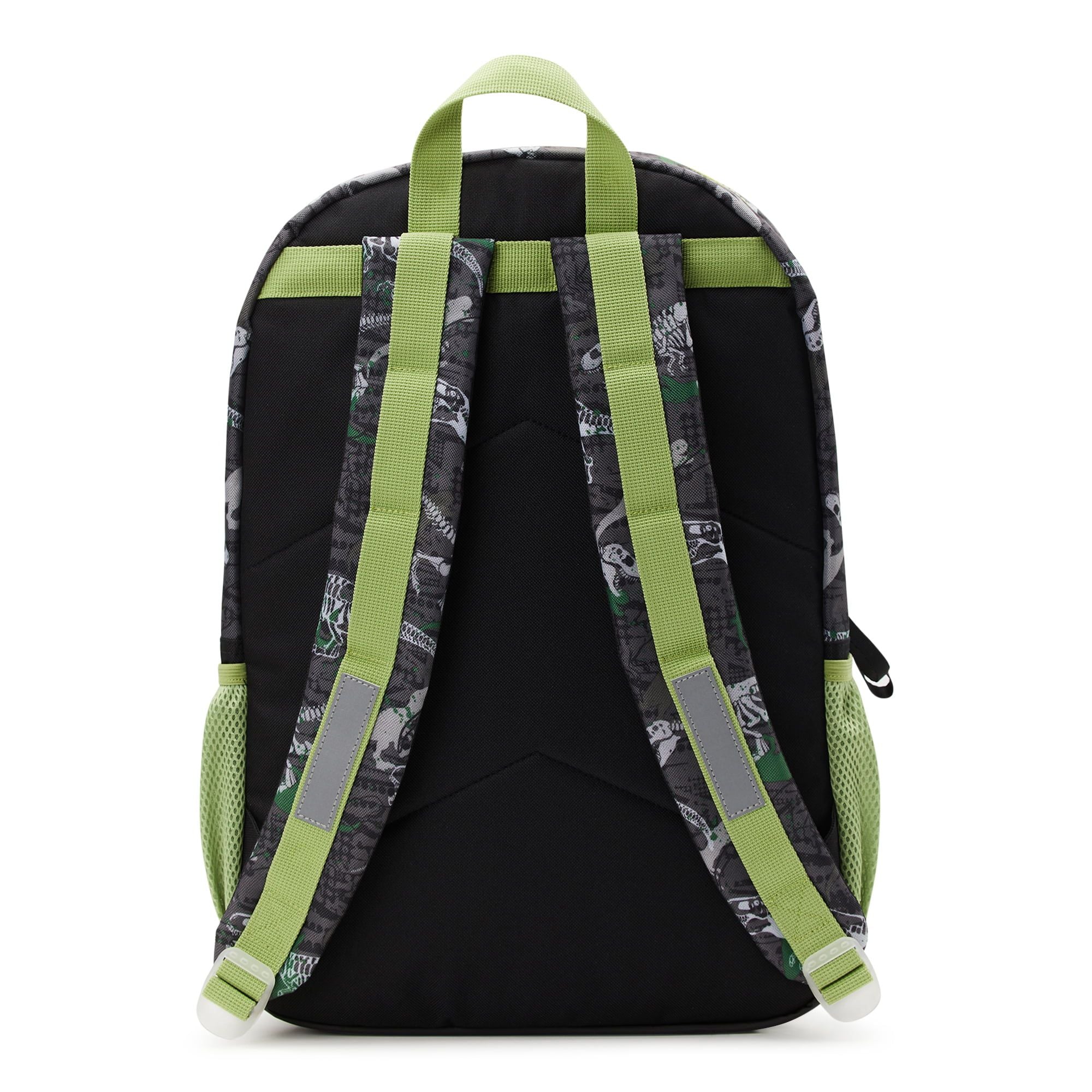 Wonder Nation Kids 17" Laptop Backpack and Lunch Tote Set, 4-Piece, Dinosaur Print Black Soot