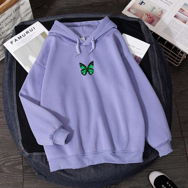 Butterfly print hoodie Pi-Mart