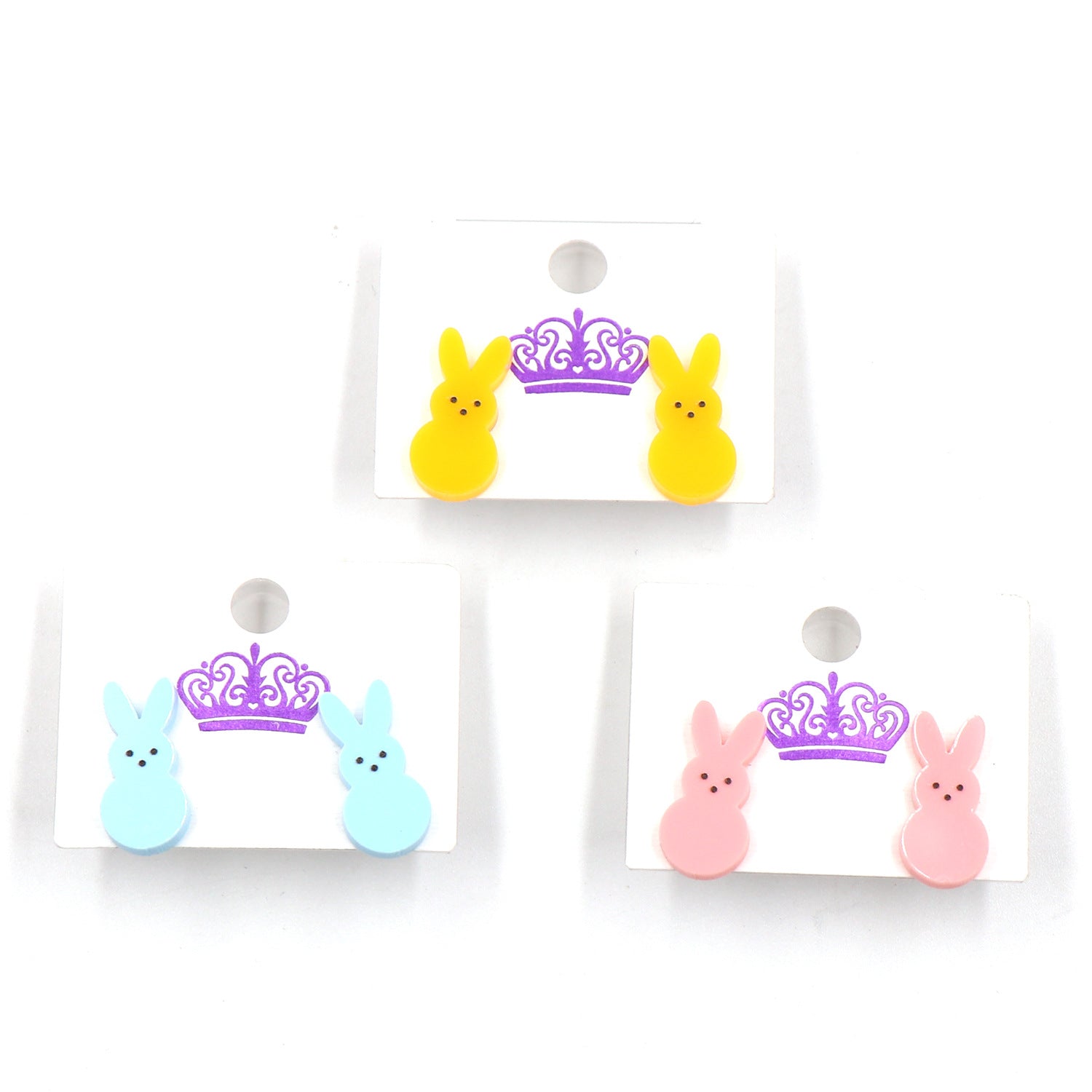 Women's Cute Fashion Rabbit Shape Easter Acrylic Earrings Pi-Mart
