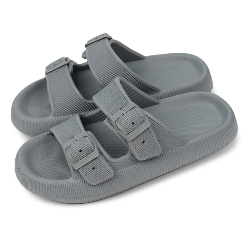 Platform Slippers Women's Summer Buckle Home Shoes Fashion Outdoor Wear Soft Bottom Sandals Pi-Mart