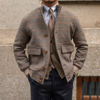 Bomber Jacket Tweed Fleece Cropped Slim-fit Jacket With Stand-up Collar Pi-Mart
