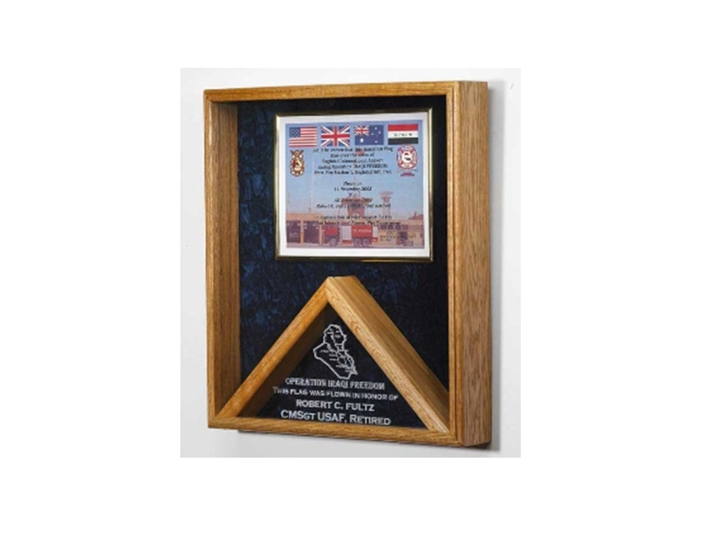 Flag case, Shadow Box - Oak The Military Gift Store