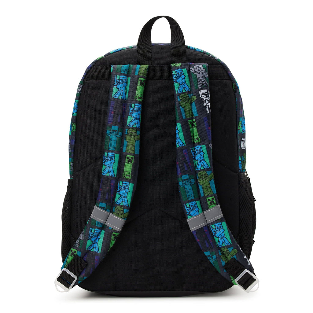 Minecraft Creeper 17" Laptop Backpack and Lunch Bag Set, 4-Piece, Black
