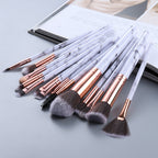 15 Marbled Design Makeup Brushes Set Pi-Mart