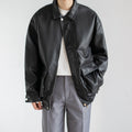 Black Chic Leather Men's Trendy Jacket Jacket Pi-Mart