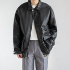 Black Chic Leather Men's Trendy Jacket Jacket Pi-Mart