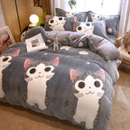 Milk Duvet Set Single Thickened Double Sided Duvet Cover Pi-Mart