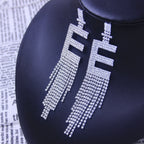 Fashion Jewelry 925 Silver Needle Ornaments Rhinestone Letter B Earrings Banquet Tassel Ear Ornaments Female Pi-Mart