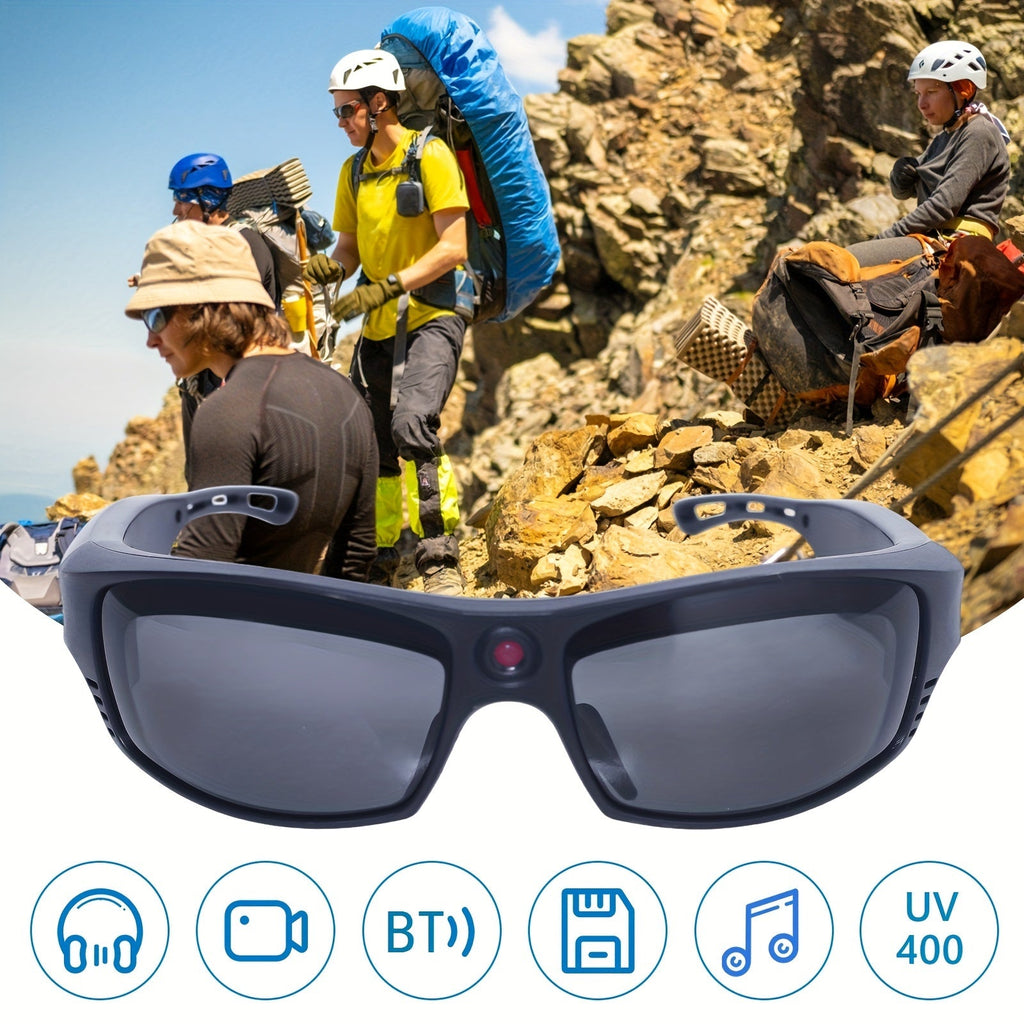 Smart Video Glasses 1080P HD Camera Glasses with Wireless Headset, Open Ear Speaker, AI Real-Time Translation Support 110+ Languages 102° Wide-angle, Sports Outdoor Glasses for Biking, Skiing, Motorcycling, Fishing Lootquake LLC