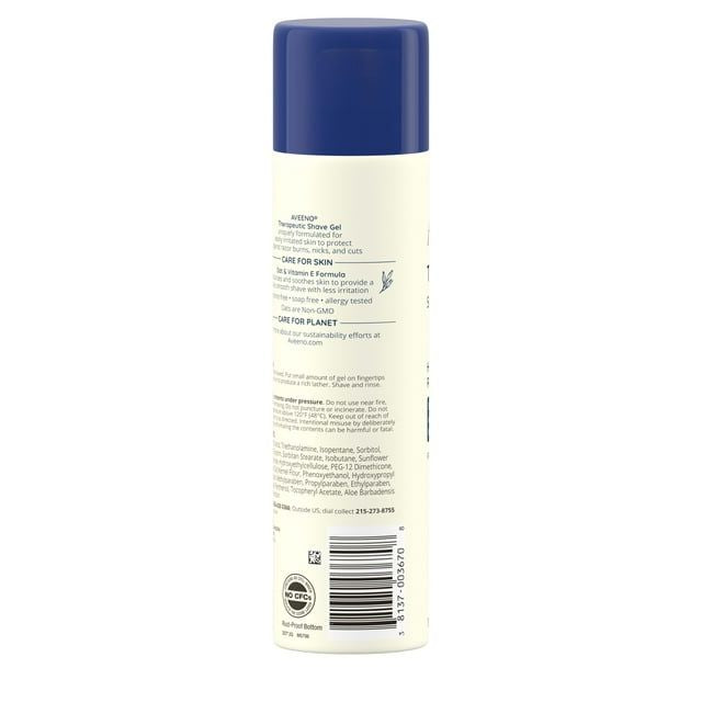 Aveeno Therapeutic Shave Gel for Dry Skin with Oat & Vitamin E, Shaving Cream for Women, 7 oz EasyOptionXY LLC