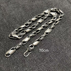 Men's Personality Punk Striped Sterling Silver Necklace Pi-Mart