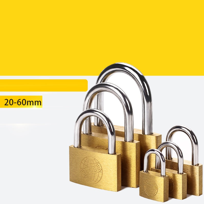 Household Modern Minimalist Small Lock Earth Copper Padlock Pi-Mart