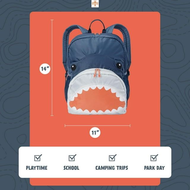 Firefly! Outdoor Gear Finn the Shark Kid's Backpack - Navy Blue (15 Liter), Unisex EasyOptionXY LLC
