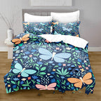 3D Digital Printing Butterfly Pattern Brushed Quilt Cover Pillowcase Bedding Set Pi-Mart
