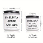 5.3oz Soy Wax Scented Candle with Inspirational Message - "I'm Silent Judging Your Veins for Loving You" - Perfect Appreciation Gift for Nurses, Nursing Students, and Loved Ones on Birthdays, Graduations, or Nurse's Day, Nurs